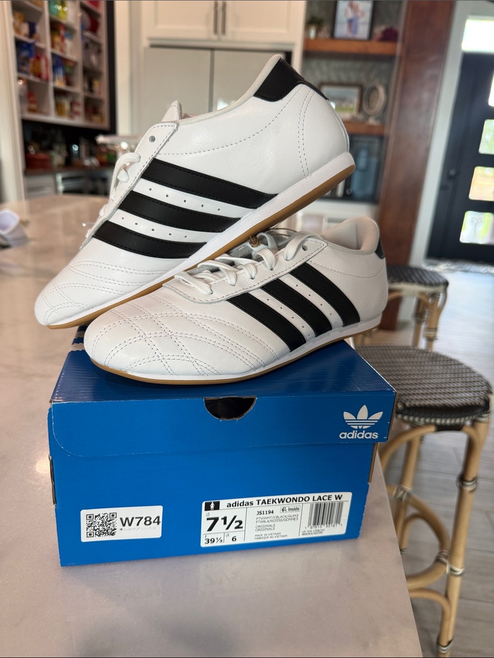 adidas White Black Taekwondo Training Shoes